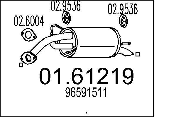 Bagpotte MTS 01.61219 MTS 01.61219 Lydpotte CHEVROLET MATIZ 2014