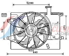 Radiatora ventilators AVA COOLING SYSTEMS HY7567 AVA COOLING SYSTEMS HY7567: Radiatora ventilators Kia CERATO 2017