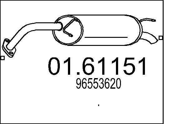 MTS Rear silencer 01.61151 MTS 01.61151 CHEVROLET Malibu III Estate exhaust back box replacement