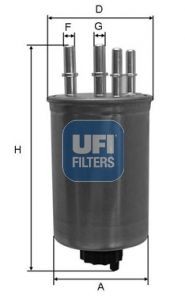 UFI Brændstof-filter 24.130.00 Brændstoffilter UFI XF 24.130.00 billig