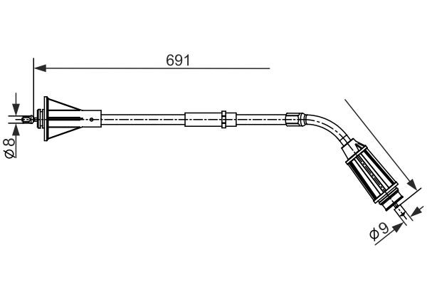 Handremkabel BOSCH 1 987 482 555 BOSCH 1 987 482 555 Remkabel Volvo S80 2013