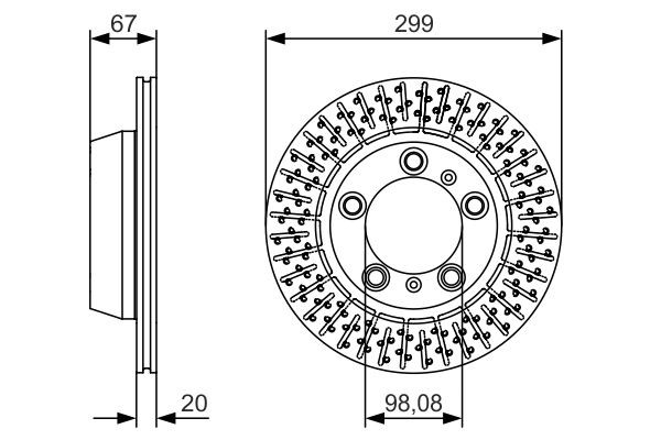 Brake disc BOSCH 0 986 479 A09 BOSCH 0 986 479 A09 2017 PORSCHE 718 brake discs replacement