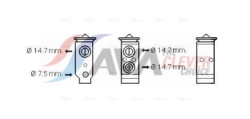 AVA COOLING SYSTEMS Expansionsventil, Klimaanlage HY1325 Expansionsventil Klimaanlage AVA COOLING SYSTEMS Renault CLIO HY1325