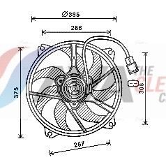 AVA COOLING SYSTEMS Kjølevifte PE7556 PE7556 Radiatorvifte PEUGEOT 806 AVA COOLING SYSTEMS