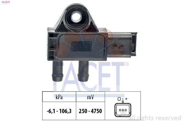 Sensor, udstødningstryk FACET 10.3271 FACET 10.3271 Udstødnings tryksensor PEUGEOT 4007 2010