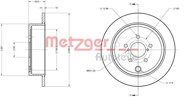 METZGER Bromsskiva 6110099 6110099 METZGER bromsskiva TOYOTA AURIS