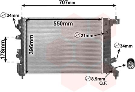 VAN WEZEL Køler, motorkøling 08002047 Køler VAN WEZEL Chevrolet S10 08002047