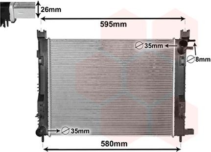VAN WEZEL Radiator, motorkjøling 15002008 VAN WEZEL 15002008 Radiator motor Logan III Sedan (DJF) pris