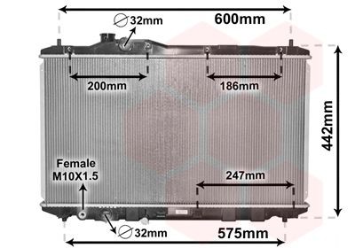 VAN WEZEL Radiaator, mootorijahutus 25002296 Mootori jahutusradiaator Honda FK 25002296 VAN WEZEL