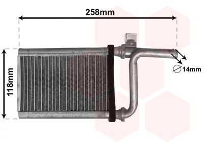 VAN WEZEL Kachelradiateur, interieurverwarming 32006254 VAN WEZEL 32006254 Voorverwarmer interieurverwarming Cougar VII (XR7) prijs