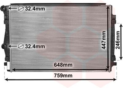 VAN WEZEL Radiateur 58002344 Radiateur VAN WEZEL KAMIQ 58002344 goedkoop