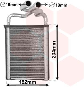 Výmenník tepla vnútorného kúrenia VAN WEZEL 82006356 VAN WEZEL 82006356 Výmenník tepla vnútorného kúrenia Hyundai SANTA FE 2006