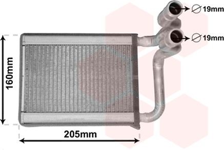 VAN WEZEL Výmenník tepla vnútorného kúrenia 83006197 Radiátor kúrenia VAN WEZEL Kia SOUL 83006197