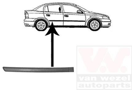 VAN WEZEL Pynte- / beskyttelsesliste, dør 3742426 VAN WEZEL 3742426 Opel Astra H TwinTop Dørlister pris