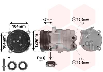 Compressore aria condizionata VAN WEZEL 0800K054 VAN WEZEL 0800K054 costo Compressore aria condizionata Chevy NUBIRA 2008