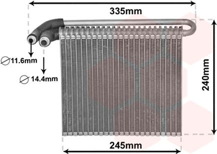 VAN WEZEL Evaporador, ar condicionado 1800V456 Evaporador de ar condicionado VAN WEZEL FORD 1800V456