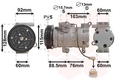 VAN WEZEL Klimakompressor 2700K251 AC Kompressor VAN WEZEL MGR 2700K251 günstig