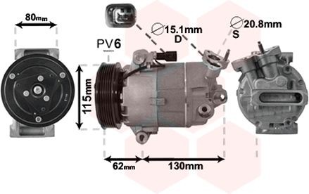 VAN WEZEL AC-kompressor 3300K390 3300K390 VAN WEZEL ac-kompressor NISSAN JUKE