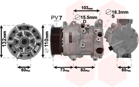 AC-kompressor VAN WEZEL 5300K685 VAN WEZEL 5300K685 AC pumpe Lexus IS 2019