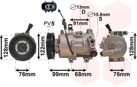 VAN WEZEL AC-kompressor 8200K296 VAN WEZEL 8200K296 originale AC kompressor Hyundai I40 Sedan hva koster