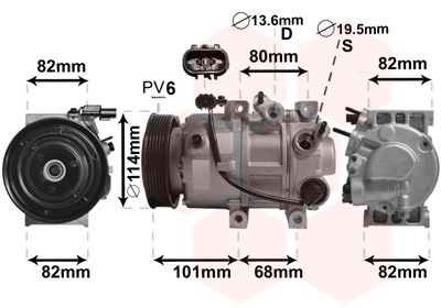 VAN WEZEL Kompresor klimatizácie 8200K377 8200K377 Kompresor klimatizácie VAN WEZEL HYUNDAI IONIQ