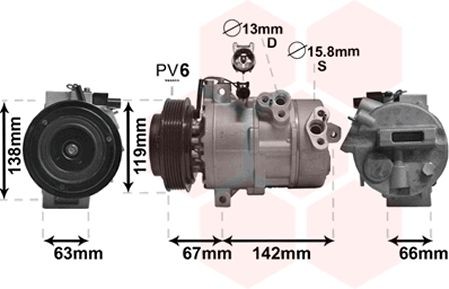 VAN WEZEL Κομπρεσέρ air condition 8300K216 Κομπρεσέρ A/C VAN WEZEL GRAND CHEROKEE 8300K216 φθηνά
