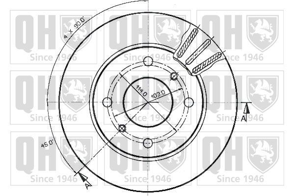 QUINTON HAZELL Brake disc BDC3538 QUINTON HAZELL BDC3538 Brake disc NISSAN Bluebird Hatchback 1.6 83 hp 1988