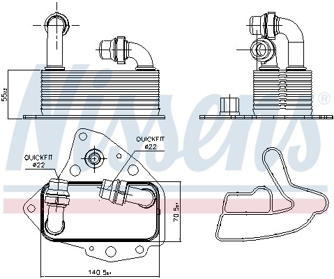 NISSENS Oljekylare 90803 NISSENS 90803 Oljekylare Astra J P10 original