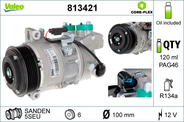 VALEO Κομπρεσέρ air condition 813421 VALEO 813421 Κομπρεσέρ BMW 1 Series E87 τιμες