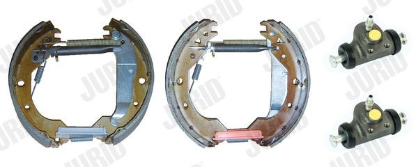 JURID Sada bŕzd, Bubnová brzda 381394J 381394J KIT EVO Bubnové brzdy OPEL ADAM JURID