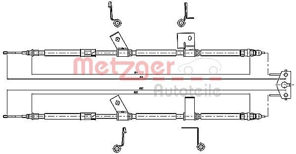 METZGER Handbromsvajer 11.5779 11.5779 METZGER bromswire HONDA CITY