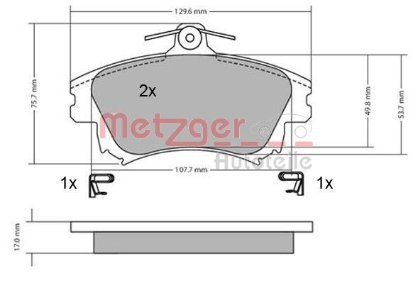 METZGER Remblokken 1170032 1170032 Remblokken METZGER MITSUBISHI SPACE WAGON