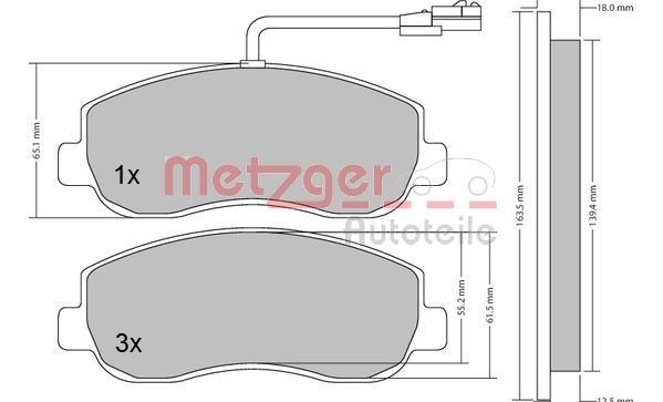 METZGER Τακάκια φρένων 1170148 Αγωνιστικά τακάκια METZGER OPEL 1170148