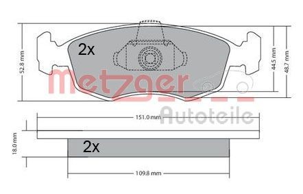 METZGER Pastilhas de travão 1170249 1170249 METZGER Pastilhas Dacia baratos