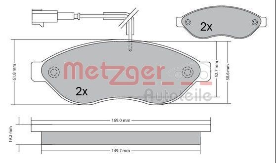 METZGER Brake pad set 1170348 1170348 METZGER PORSCHE set of brake pads