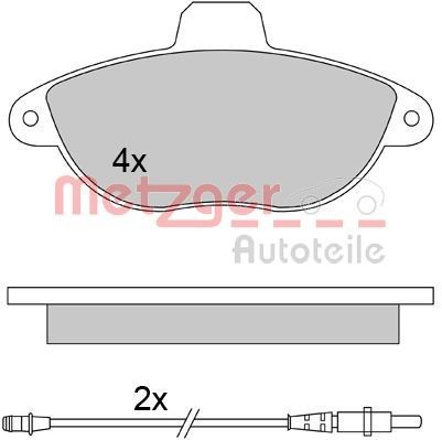 METZGER Remblokken 1170455 1170455 Remblokset FIAT PUNTO METZGER