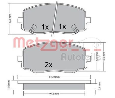 METZGER Jarrupalat, levyjarru 1170588 1170588 METZGER Jarrupalat Hyundai GETZ hinta