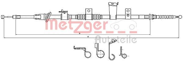 METZGER Handremkabel 17.2300 17.2300 Remkabel CITROËN C5 METZGER