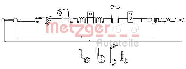 METZGER Handremkabel 17.2301 17.2301 Handremkabel CITROËN C5 METZGER