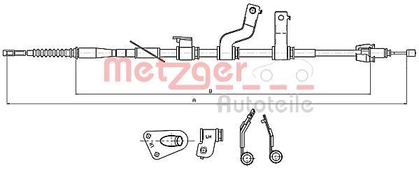 METZGER Ντίζα, φρένο ακινητοποίησης 17.2579 METZGER 17.2579 Ντίζα φρένου Hyundai i30 GD γνήσια τιμες
