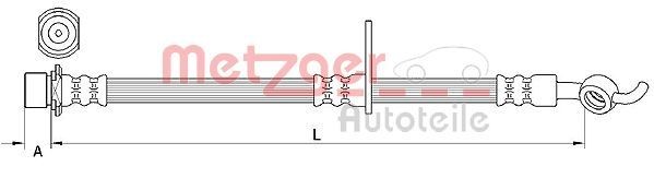 METZGER Bremseslange 4110985 4110985 Bremseslange TOYOTA HIGHLANDER METZGER