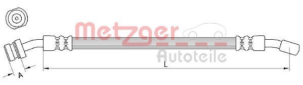 Ελαστικός σωλήνας φρένων METZGER 4111029 METZGER 4111029 Ελαστικός σωλήνας φρένων HYUNDAI ATOS 2005