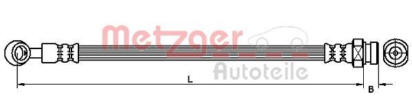 Tubo flexível de travão METZGER 4111030 METZGER 4111030 Mangueira de freio Hyundai ATOS 2003