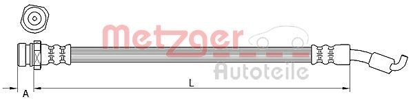 METZGER Bremseslange 4111440 4111440 Bremseslanger KIA K2700 METZGER
