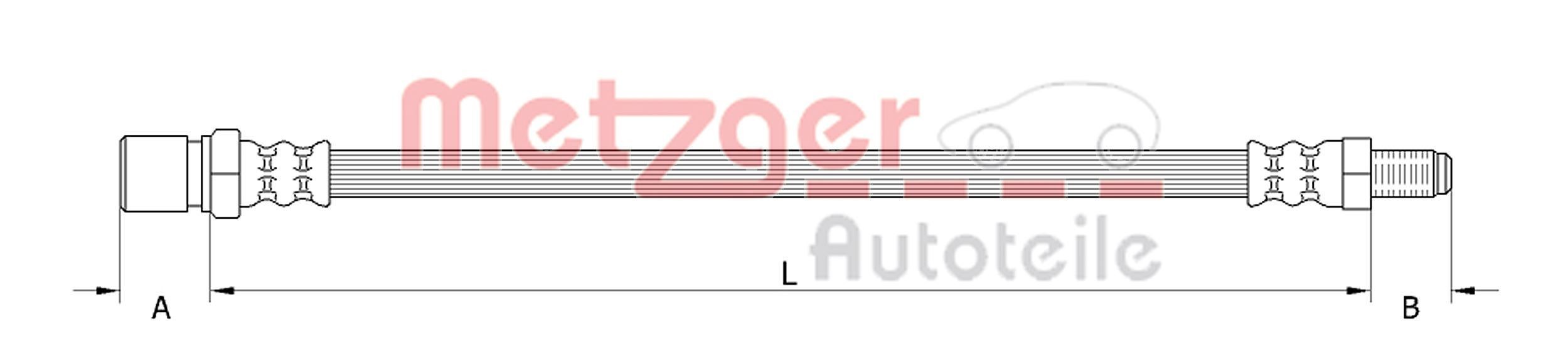 METZGER Bremsschlauch 4118575 4118575 METZGER Bremsschlauch Renault 18 Variable 135 Kosten
