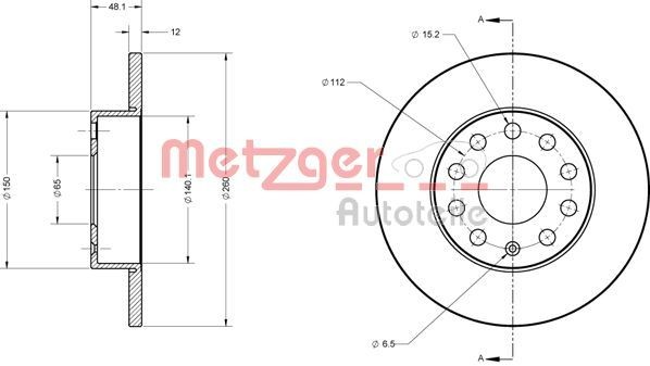 METZGER Brzdový kotouč 6110030 Športové brzdové kotúče SKODA METZGER 6110030