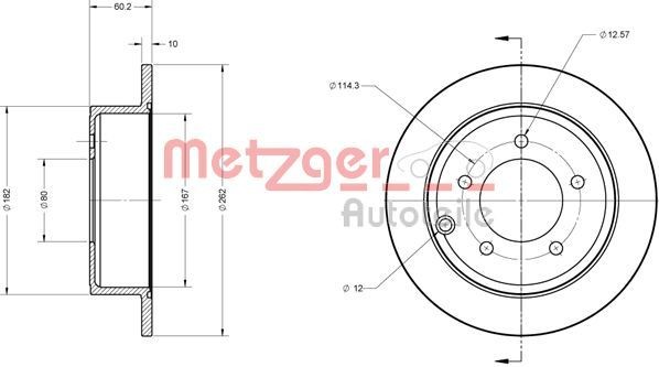 METZGER Jarrulevy 6110122 6110122 METZGER Sport-jarrulevyt DODGE