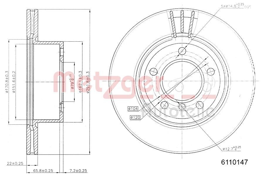 METZGER Δισκόπλακα 6110147 Αγωνιστικές δισκόπλακες METZGER X1 6110147 φθηνά