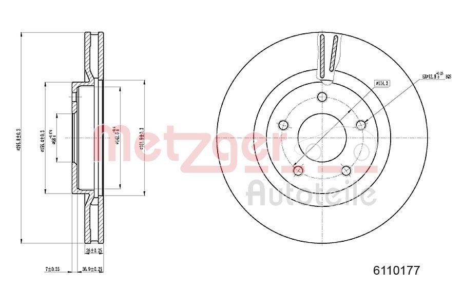 METZGER Δισκόπλακα 6110177 Δίσκος φρένων METZGER NV200 6110177 φθηνά