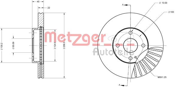 METZGER Disco freno 6110505 6110505 Dischi freno sportivi METZGER Mazda